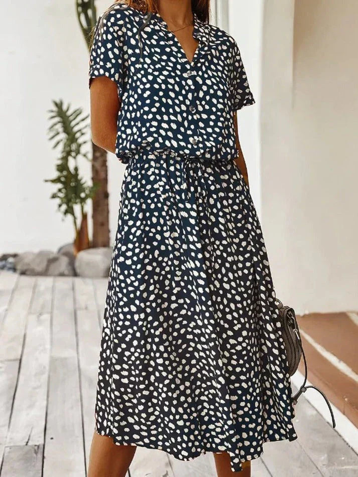 Romy™ V-Neck Ruffle Detail Dress