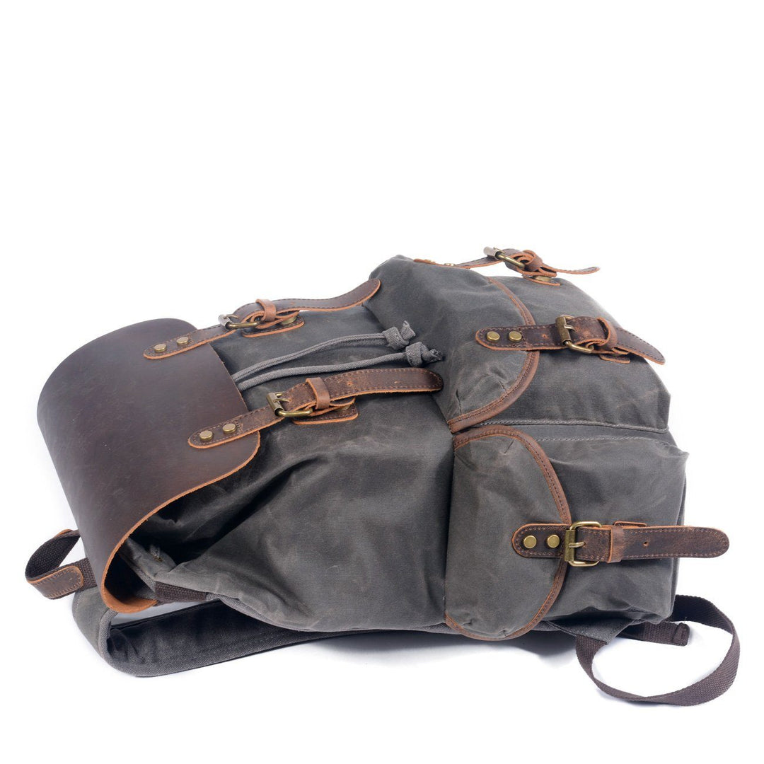 James - Retro Canvas and Leather Backpack