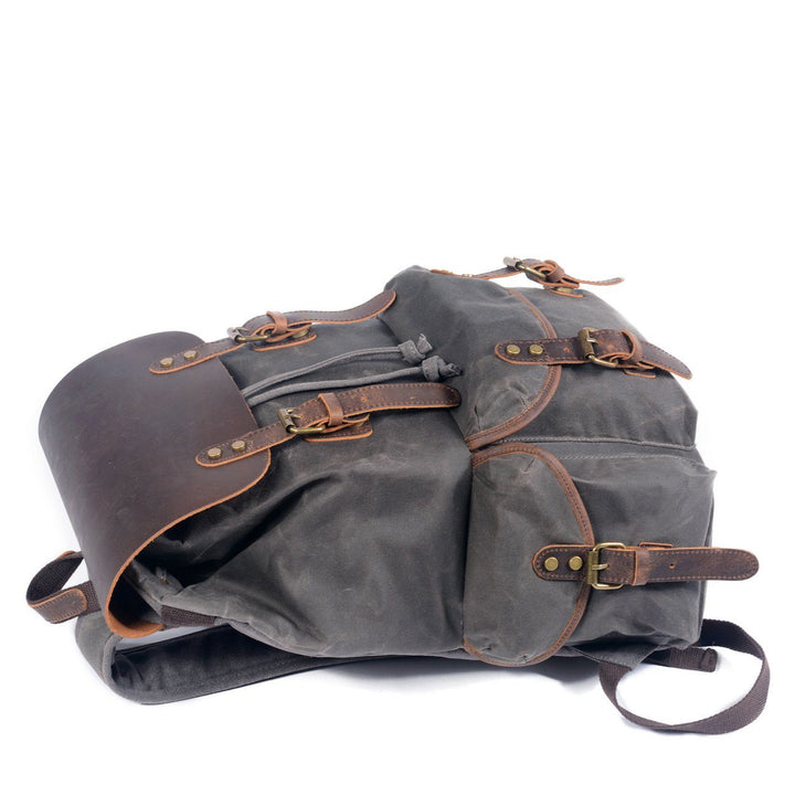 James - Retro Canvas and Leather Backpack