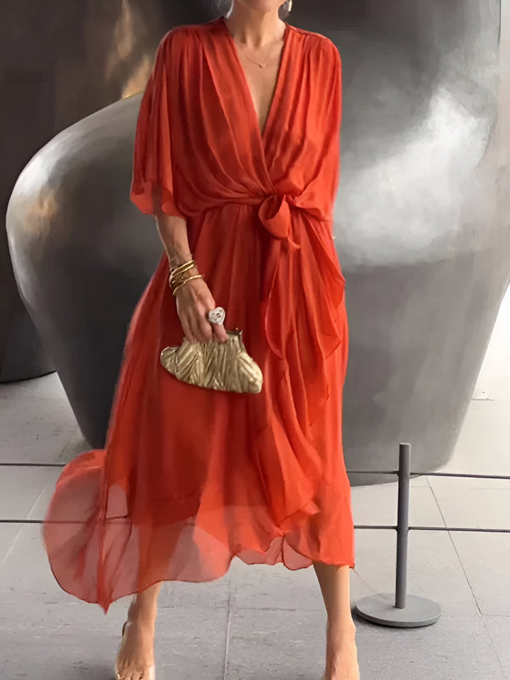 Danella™ | Flowing Dress with V-Neck