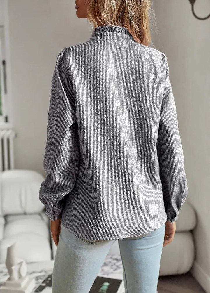 Petra™ | Elegant Long Sleeve Blouse with Cuff Collar