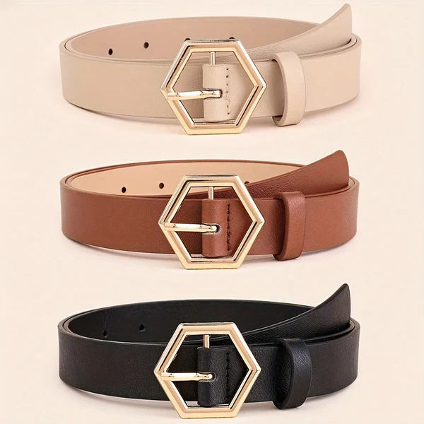 Elegant Fine Line - Classic Women's Genuine Leather Belt